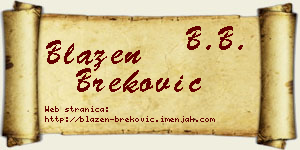 Blažen Breković vizit kartica